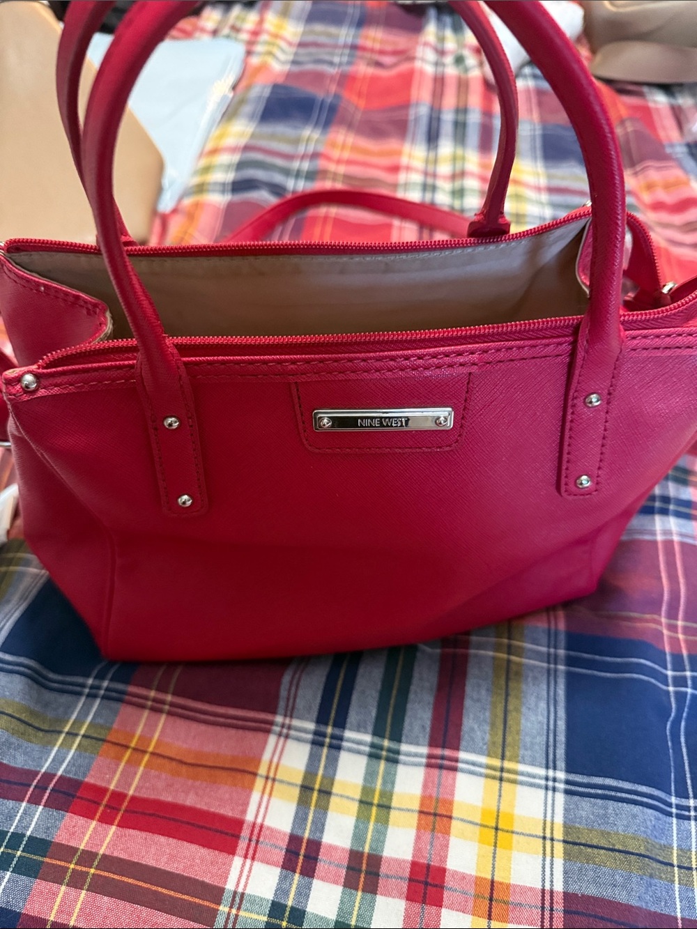 Nine West Bright Pink Structured Tote
